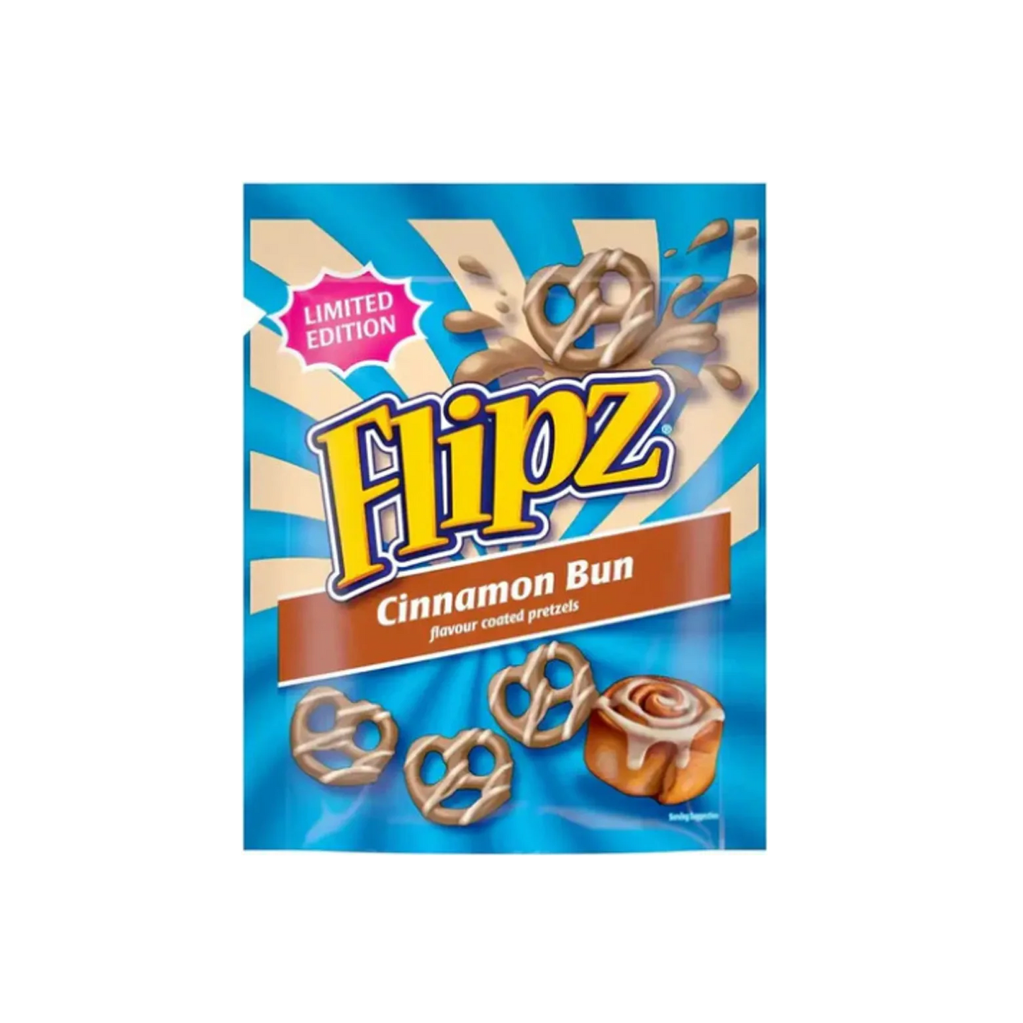 McVities Flipz Cinnamon Bun flavor coated pretzel 90g